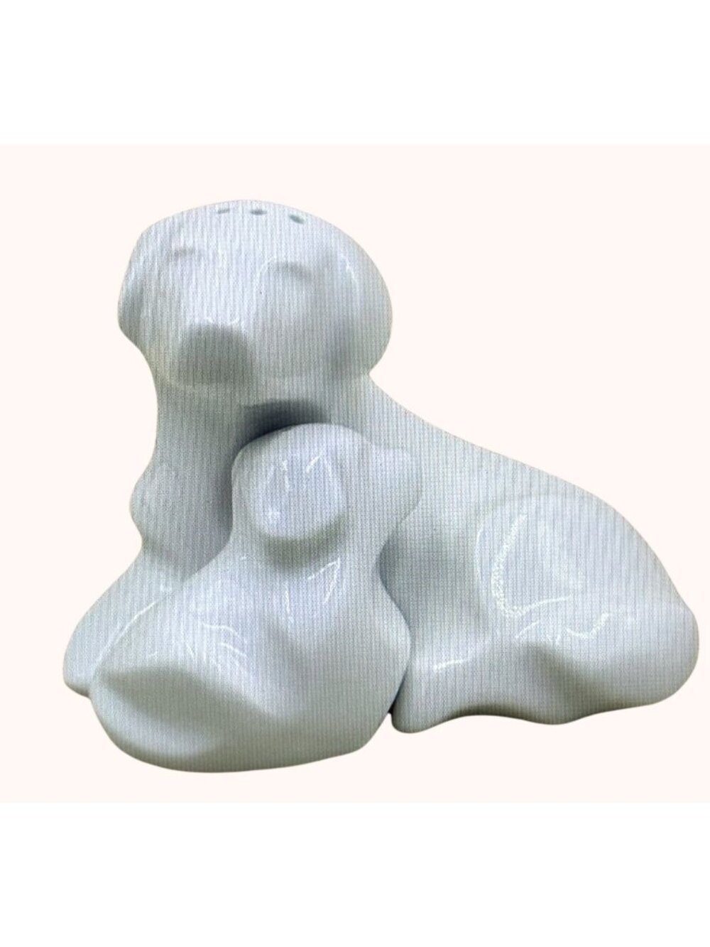 Dansk SOH Dog Puppy Salt Pepper Shakers White Porcelain Scandinavian Nesting Hug